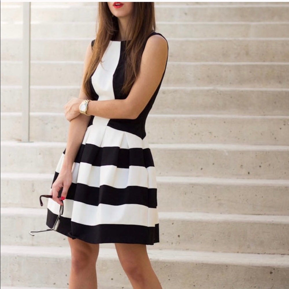 ANTHRO Eva Franco Hollie black & white dress